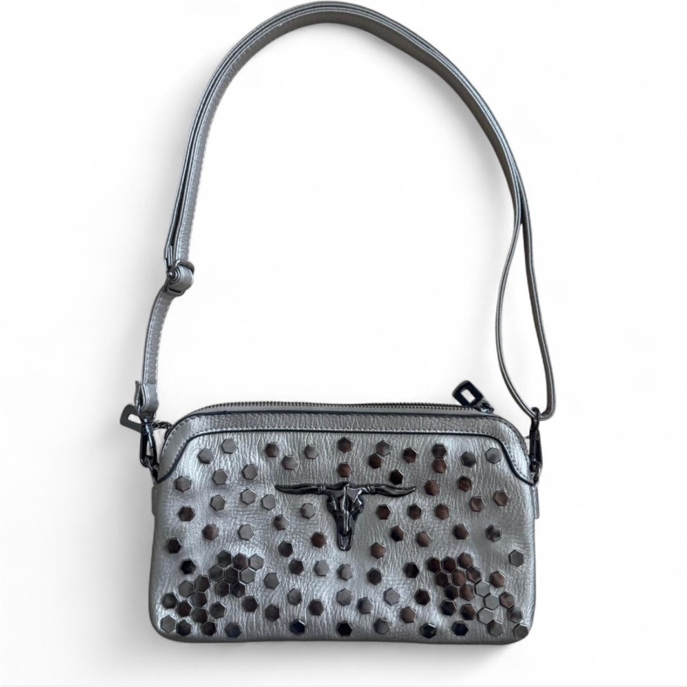 Silver Studded Longhorn Bag